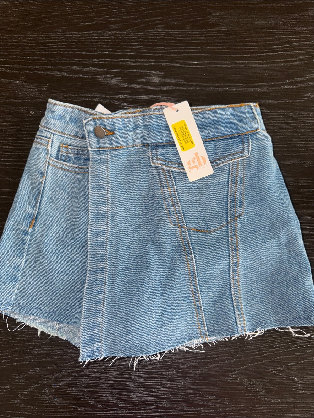 Gianni Bini Light Blue Denim Wrap-Style Mini Skirt